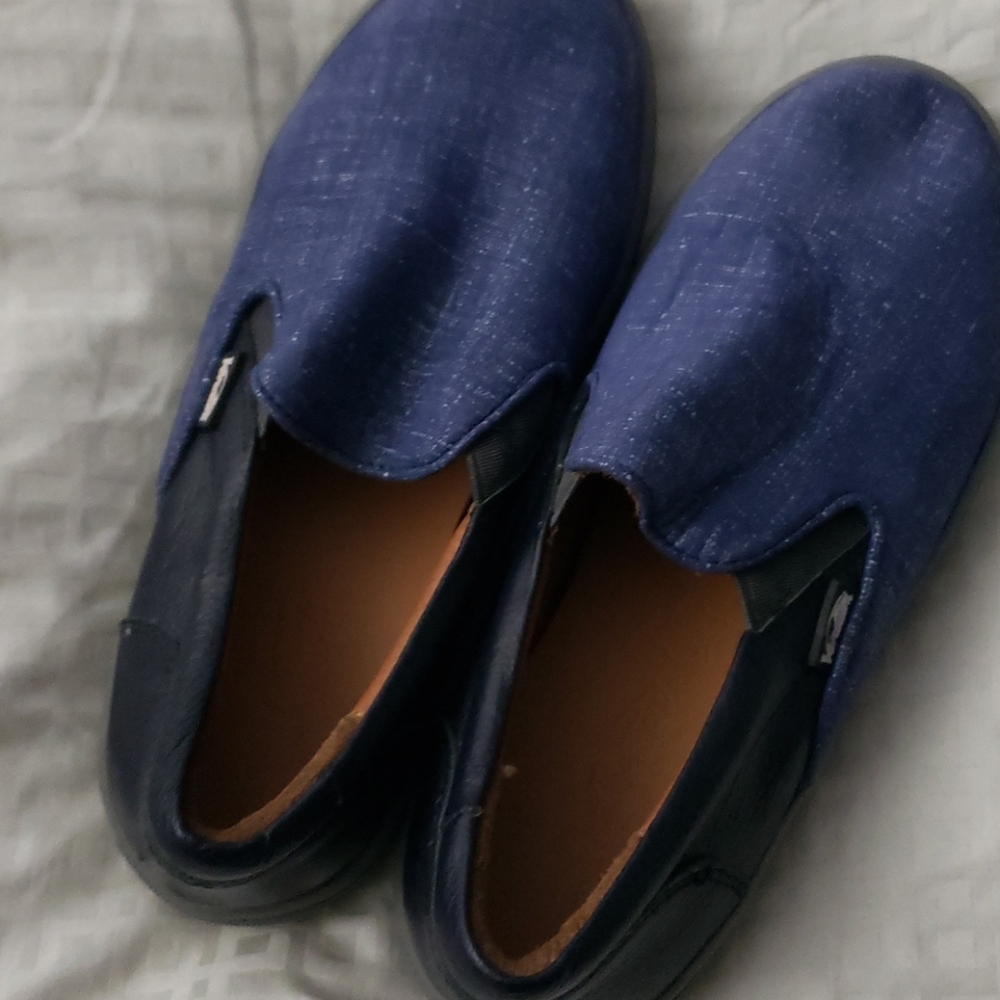 Venettini BLUE DENIM SKYLAR LEATHER SLIP-ON SNEAKE